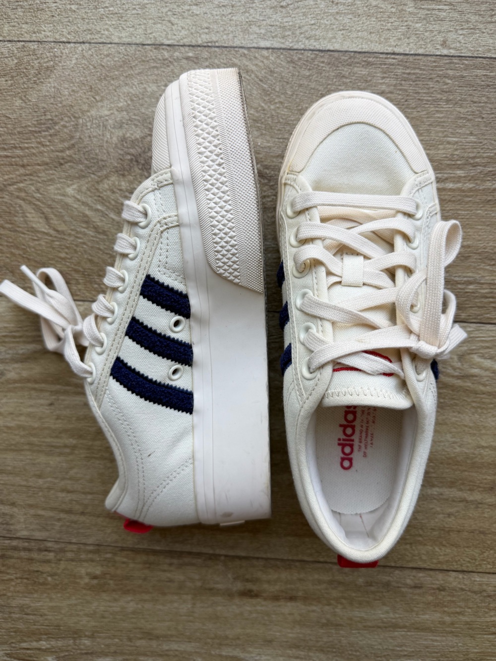 Adidas Women’s Nizza Platform Cream White Night Sky Sneakers Size 6.5